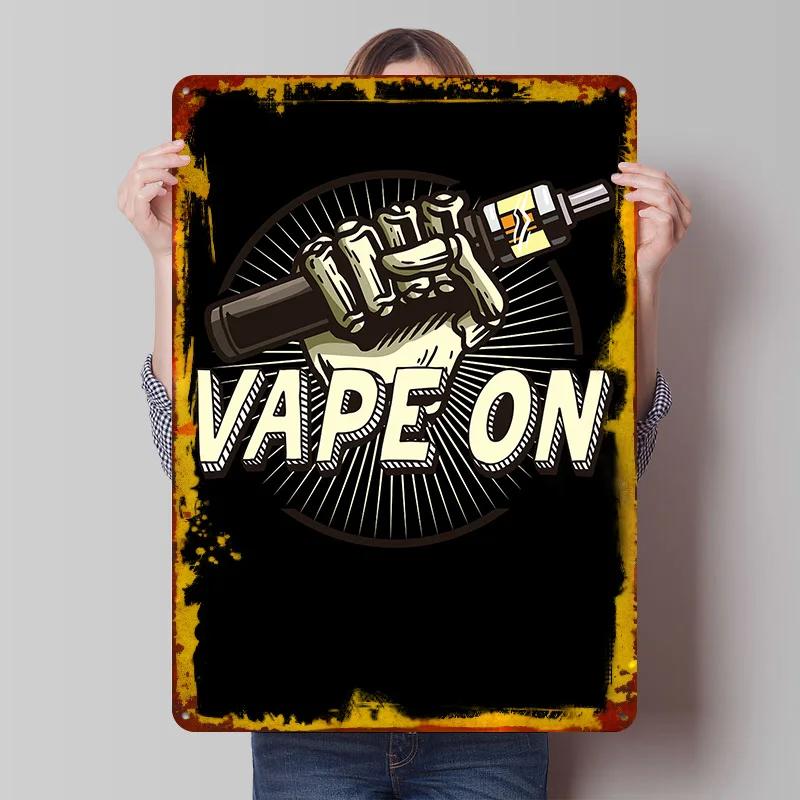 Cool Vape Electronic Tin Plaque Poster Customized Wall Art Retro Vintage Metal Signs for Man Cave Decoration Living Room Decor