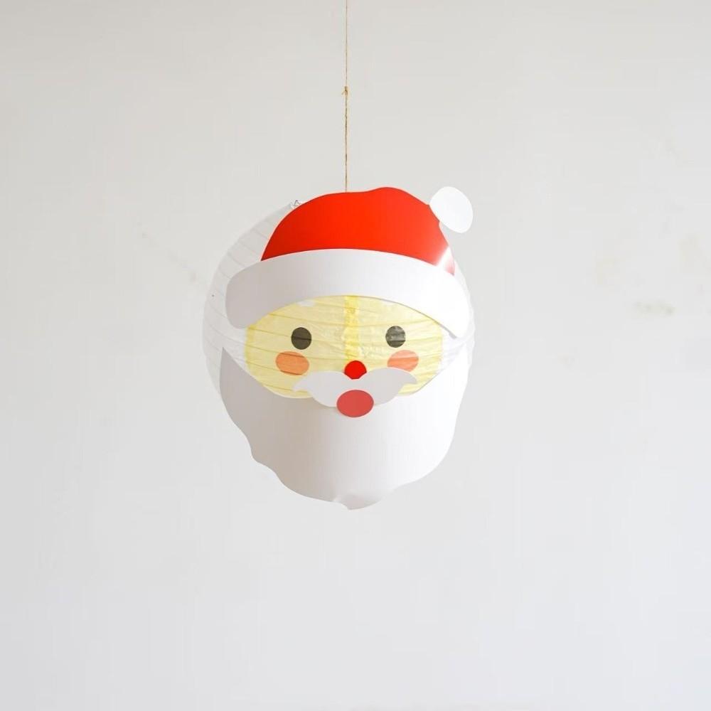 Santa Claus Christmas Hanging Ornaments DIY Folding Lantern Ball Christmas Paper Lantern Xmas