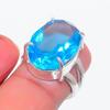 Натуральный швейцарский голубой топаз драгоценный камень 925 стерлингового серебра ювелирное кольцо размер 5.5 D9n93