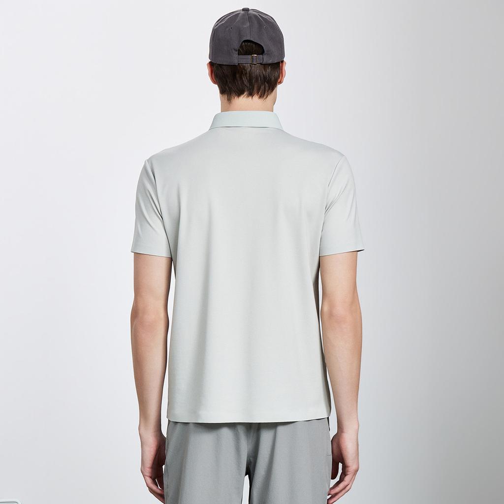 Summer New Elastic and Easy to Maintain Men's Classic Minimalist Polo Shirt with Mulberry Silk and Tencel