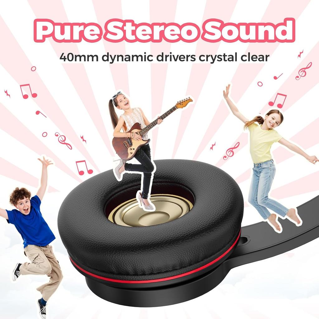 These headphones feature soft ear cushions for a comfortable fit and deliver clear, rich sound.