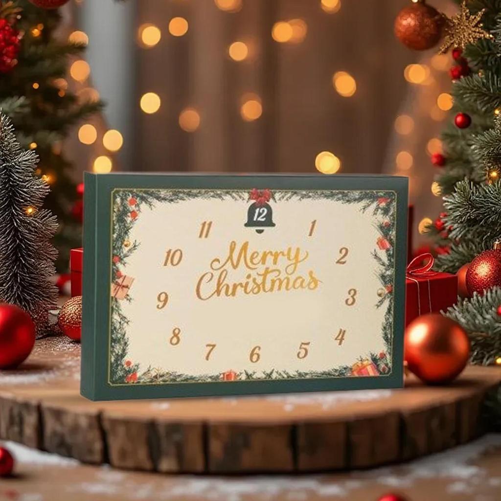 Рождественский календарь Адвент 2D Акриловый Праздничный Сувенир 24 дня Ручной работы Эмоциональные Вязаные Крючком Игрушки с Позитивной Открыткой на День Рождения