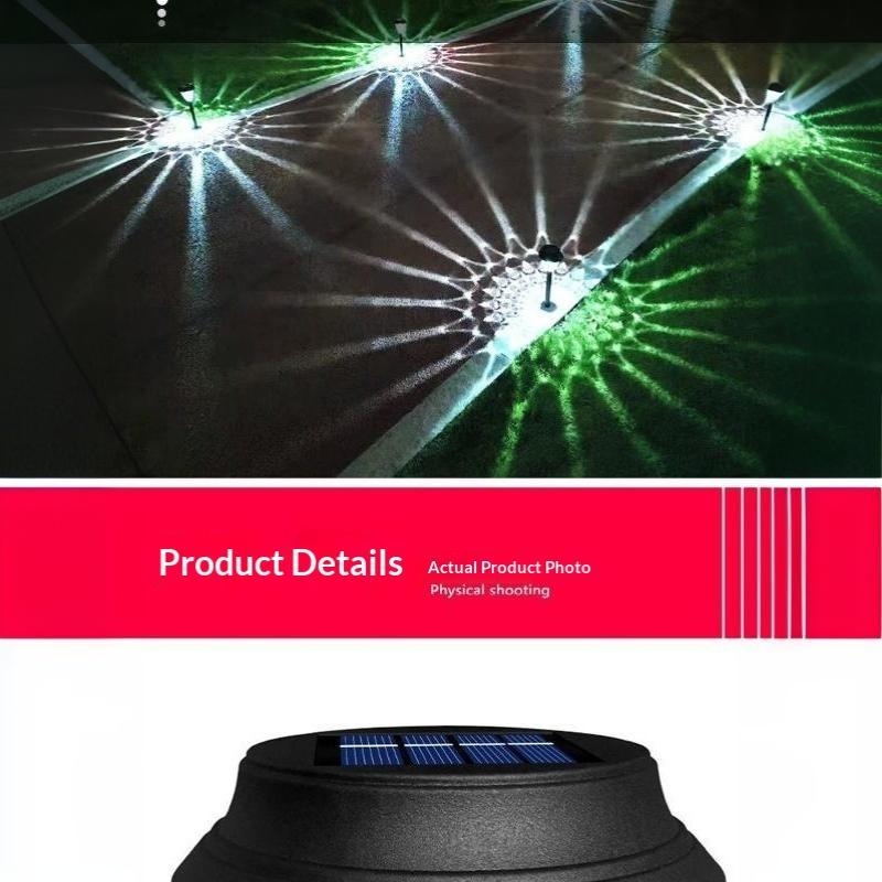 Уличные солнечные садовые фонари, RGB-цветомузыка, проекция, от заката до рассвета, для двора, дорожки, ландшафтного дизайна