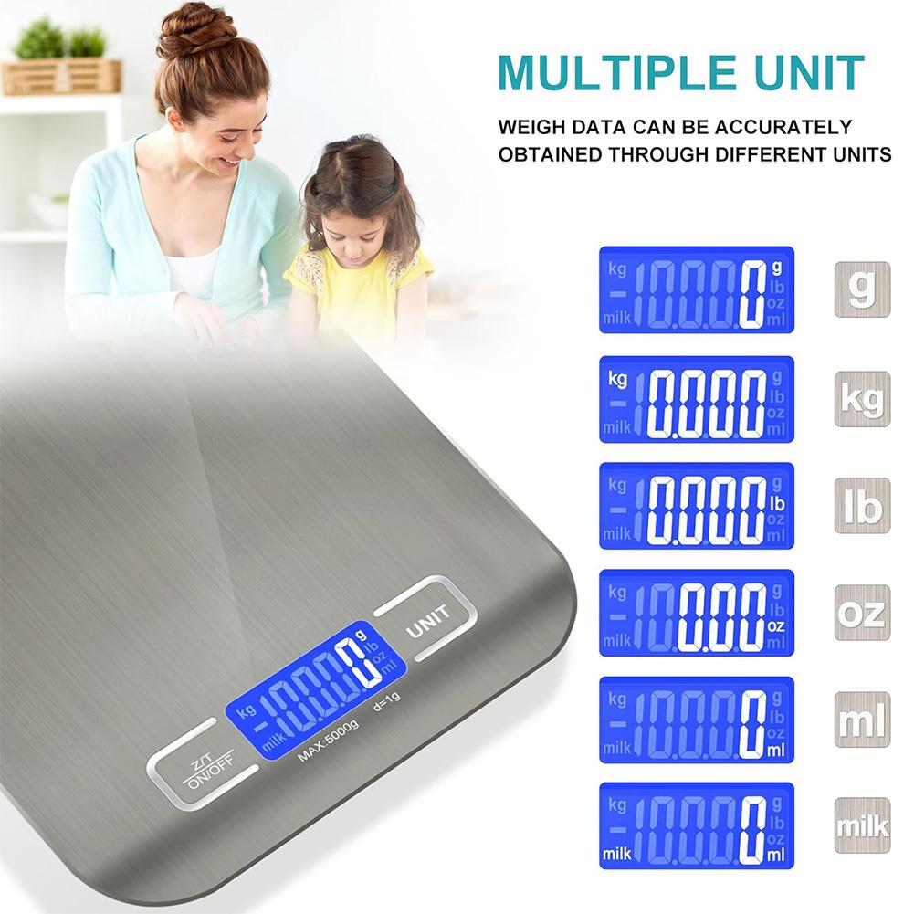 5Kg Kitchen Digital Scale Stainless Steel Precise Small Platform Scale Food Coffee Balance Digital Scale for Coffee Food Cooking