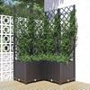 VidaXL Planter with Trellis Black 80x80x136 Cm PP