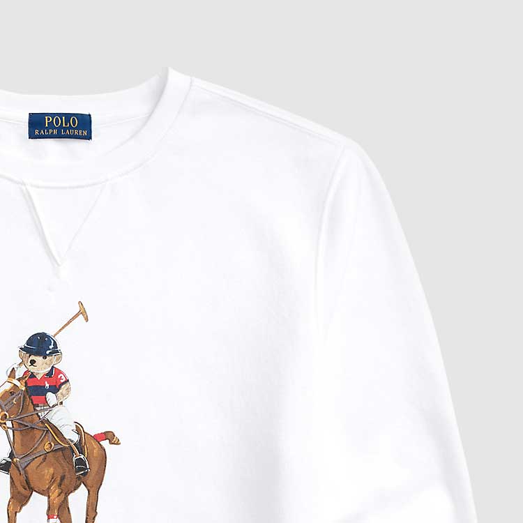 Polo Ralph Lauren Polo Bear And Big Pony Crewneck Long Sleeve Sweatshirt Men sweatshirt White MNPOKNI16821483