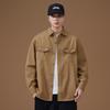 JEEP Men's 100% Cotton Solid Color Lapel Long-Sleeve Shirt