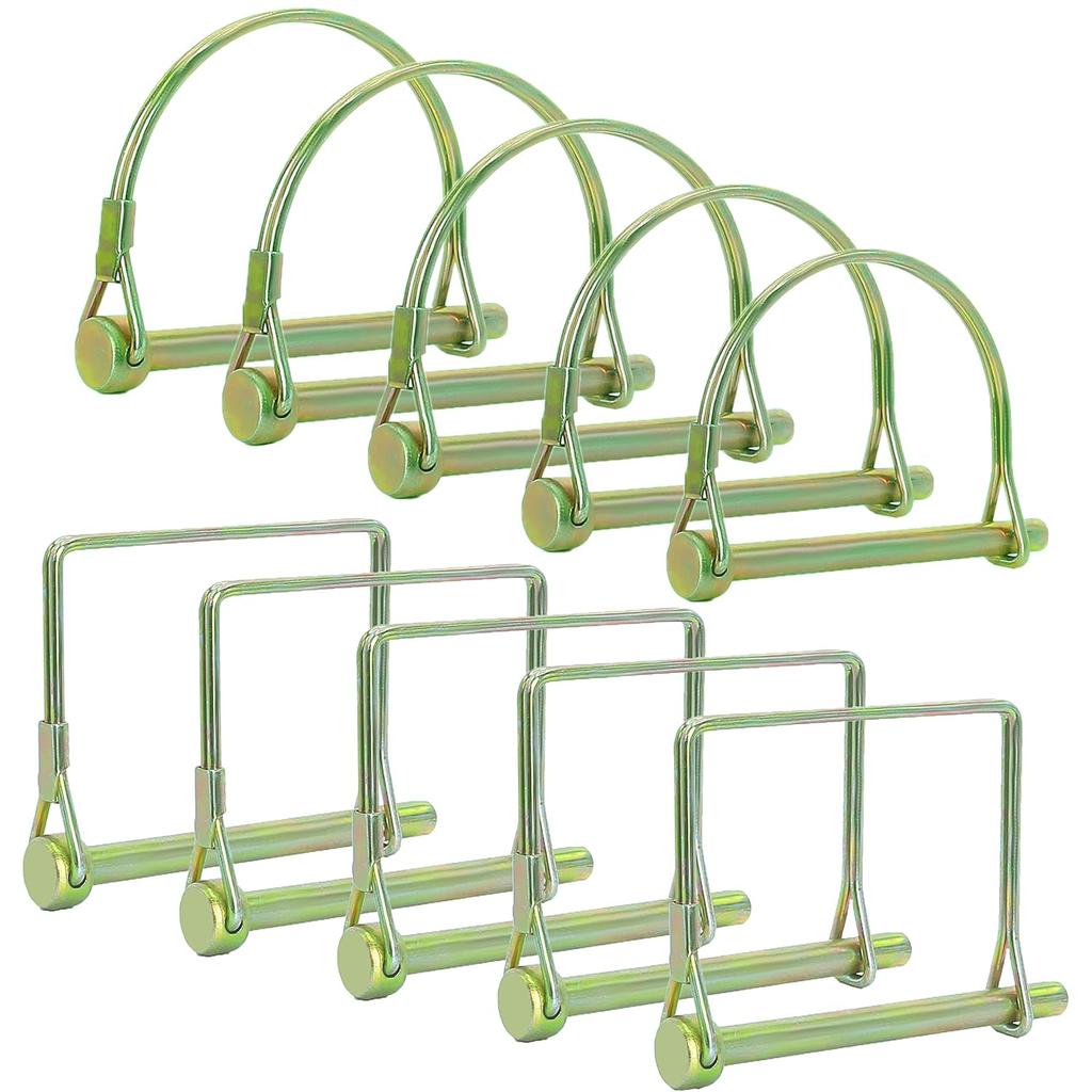 Pack of 10 Gold Trailer P – 2-3/4" x 1/4" (L x W) – Featuring PTO P, Lock P, Trailer Hitch P, and Shaft Locking Coupler P for Farm Trailers,