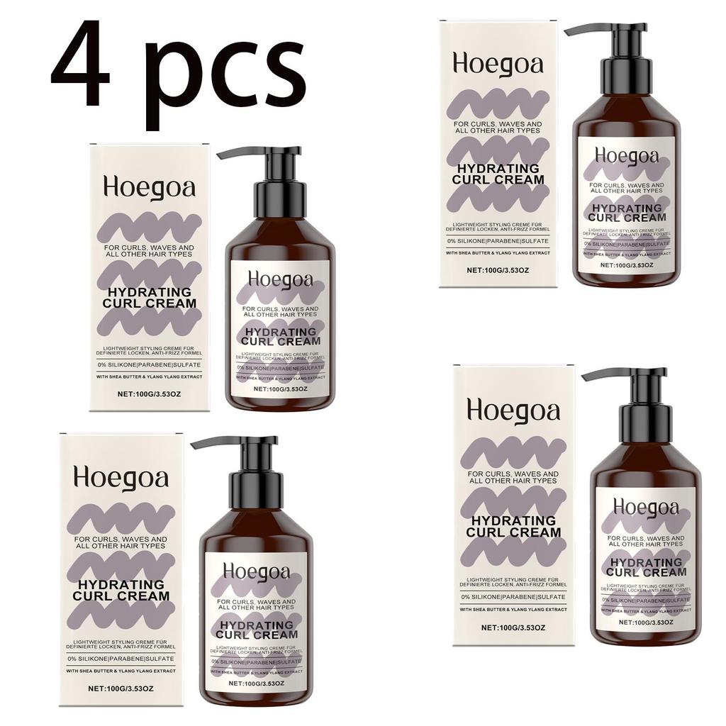 Hoegoa Увлажняющий крем для упругости кудрявых волос 100г Против пушистости Объем кудрявых волос Натуральный объем Стайлинг Уход за волосами Эластификатор