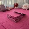 15Pcs Interlocking Fluffy Tiles with Border Square Rug Plush Puzzle Foam Floor Mat for Kids Thick Bedroom Floor Decoration