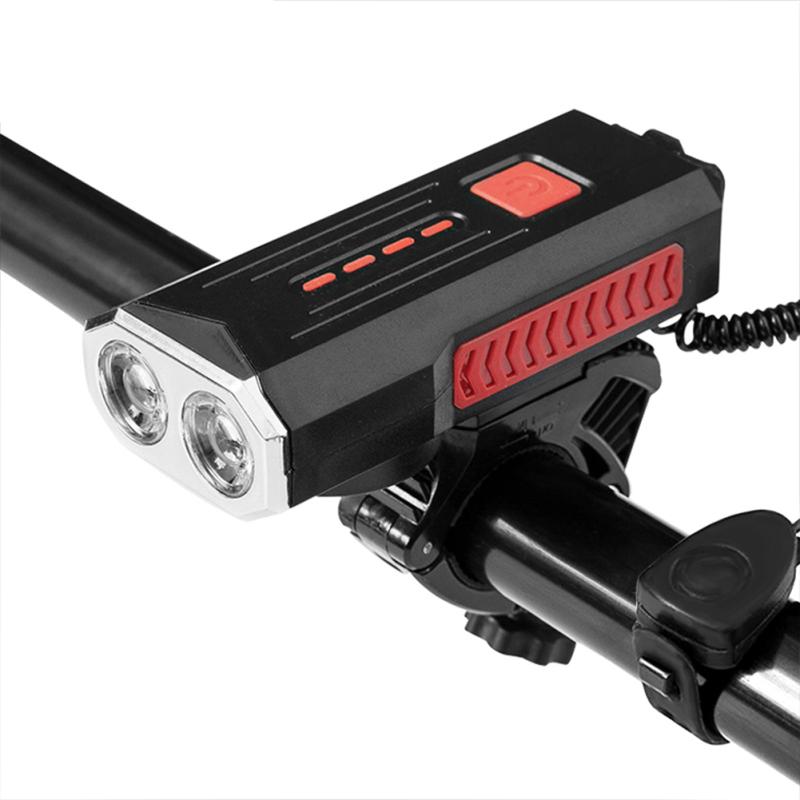 Велосипедная фара 360° вращение Портативный USB-зарядный фонарик Дальность 200 м Многофункциональный гудок