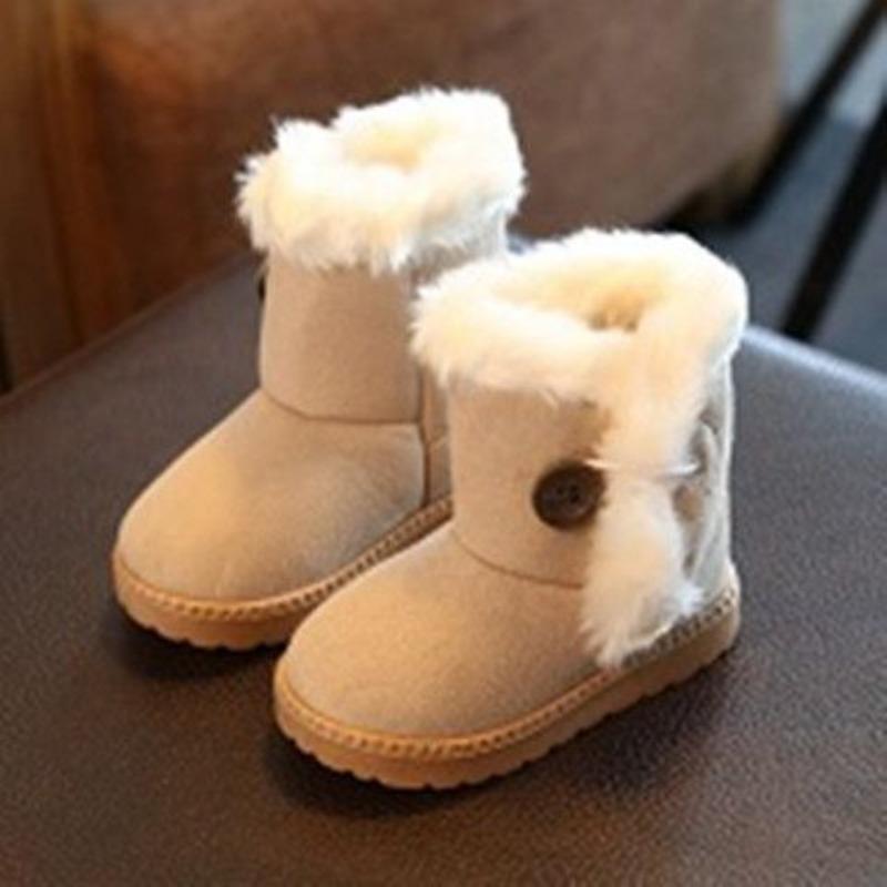Children Winter Snow Boots Baby New Thicked Plush High Boots Boys Waterproof Snow Boots Girls Warm Cotton Boots