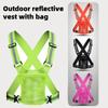 Elastic Cycling Reflective Vest with Phone Pouch Cycling Safe Jacket  Running Gear