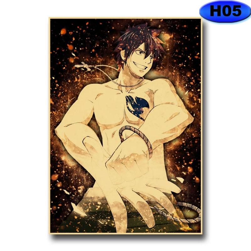 Anime Fairy Tail Posters Wall Stickers Kraft Paper Retro High Definition Poster Home Decor Living Room Bedroom Bar Decoration