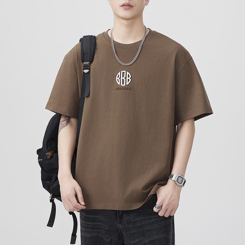 Новая летняя футболка с вогнутым и вогнутым принтом, с коротким рукавом, мужская, свободная, в японском повседневном стиле