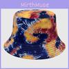 Neutral Summer Tie Dye Printed Fisherman Hat Outdoor Breathable Hat Sunshade