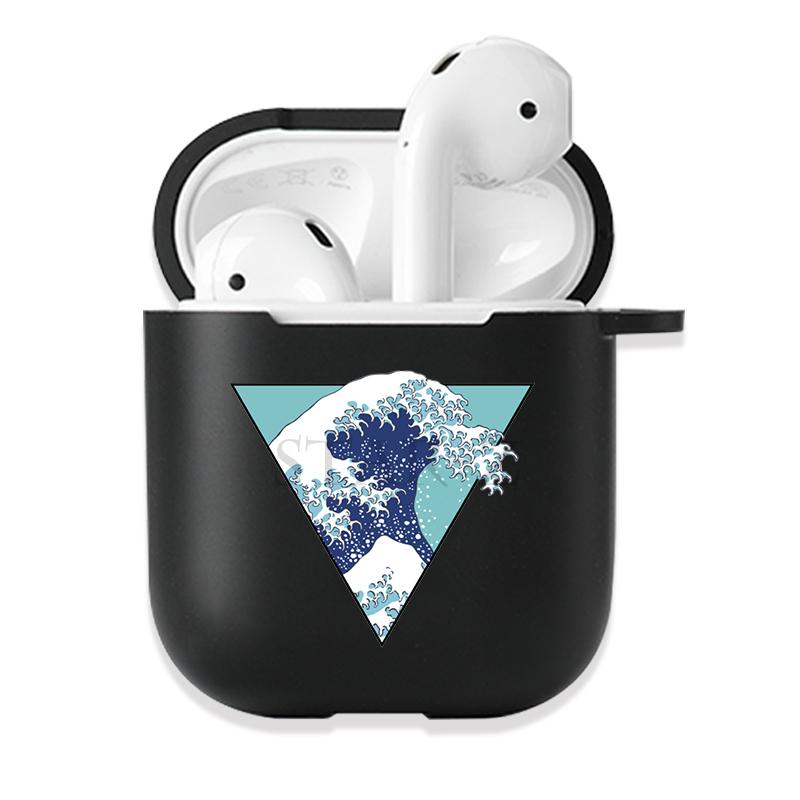 Мягкий черный силиконовый чехол для Apple Airpods Pro 3 2 1 The Great Wave of Kanagawa Bluetooth, беспроводные чехлы для наушников Airpod Cover