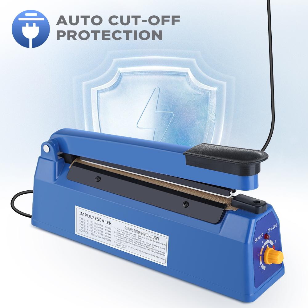 Импульсный запайщик, ручная термосварочная машина для 8-дюймовых пластиковых пакетов, запайщики пакетов в термоусадочную пленку, вакуумный запайщик, упаковочная машина