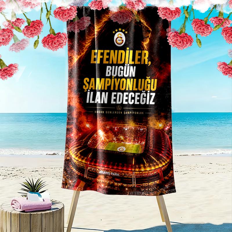 Пляжное полотенце Galatasaray SK Подходит для путешествий, активного отдыха, бассейнов, йоги, серфинга, кемпинга, походов, спортзала