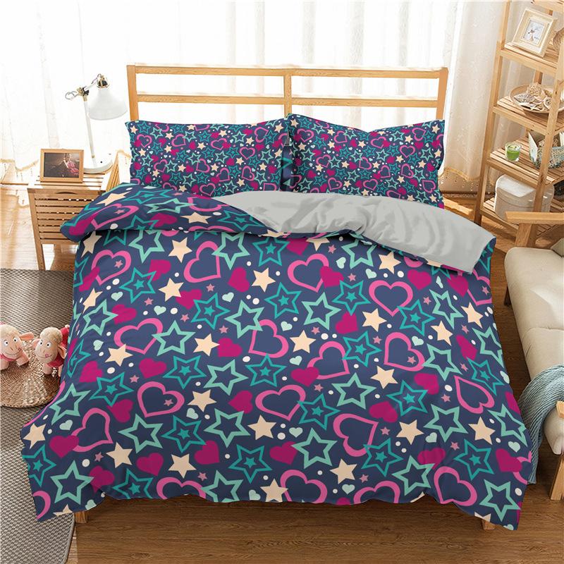Комплект постельного белья Starry Sky King Size Galaxy Starry Sky Theme Twin Комплект постельного белья для детей-подростков из полиэстера с разноцветными звездами
