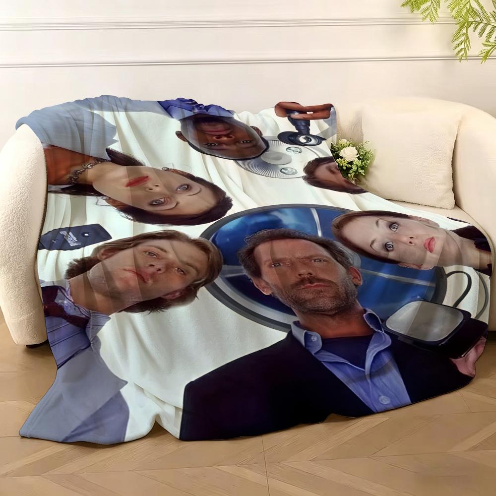 Drama H-House Throw Soft Warm Flannel Fleece Throw Blanket, Cozy Plush for Sofa Bed & All Seasons