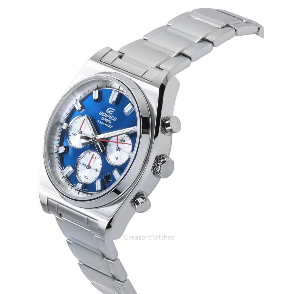Casio Edifice Analog Chronograph Stainless Steel Blue Dial Quartz EFB-730D-2AV 100M Men's Watch
