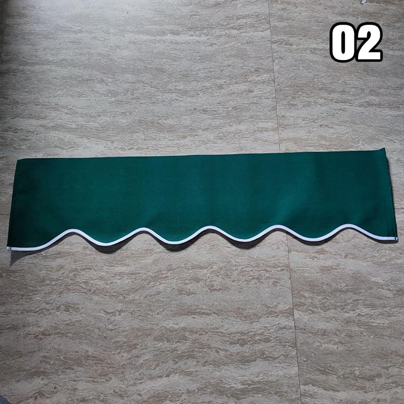 1M Retractable Patio Awning Replacement Fabric Windows Wavy Valance Durable Sunshade Canopy Cloth Waterproof Gray Beige Strips