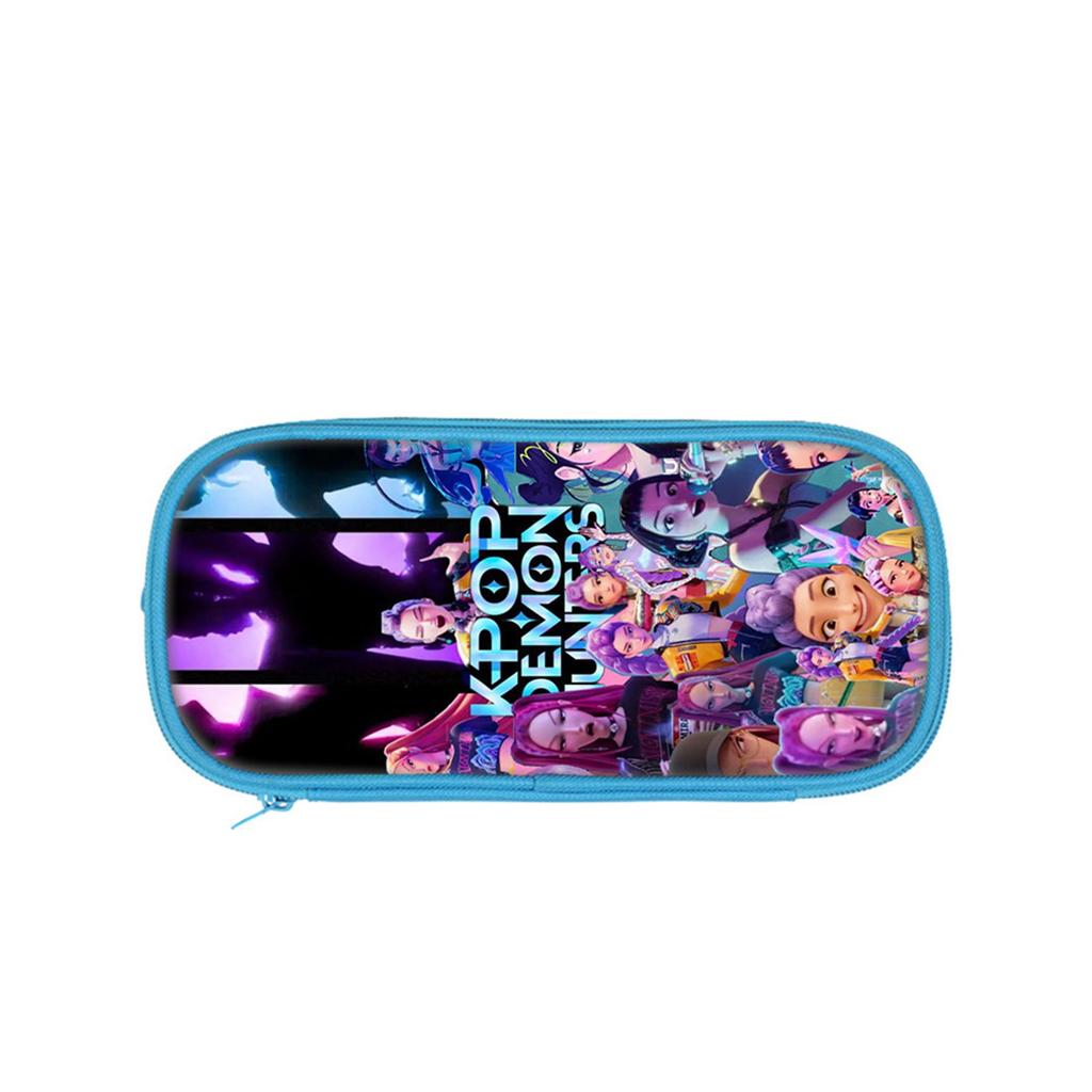 Студенческий синий двухслойный пенал Kpop/ Девичья группа охотников на ведьм Студенческая сумка для хранения канцелярских принадлежностей Сумка для карандашей