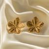 Big Flower Fairy Earrings Gold Color Alloy Earrings Trendy Luxury Flower Stud Earrings Women