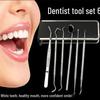 Stainless Steel Dental Tool Set with Tweezers, Mirror, and Probe for Dentists