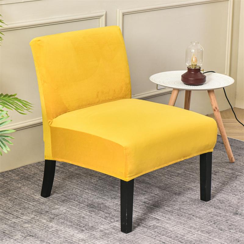 Velvet Armless Chair Cover Solid Single Sofa Slipcover Nordic Accent Stretch Chair Covers Elastic Cheap Couch Protector Cover