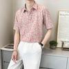 Broken Flowers Casual Printed Shirts Summer Turn-down Collar Trendy Men's Clothing Fashion Japan Style Single-breasted Shirts