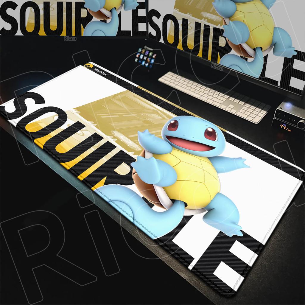 PPokemon Squirtle Computer Keyboard Mats Nonslip Desk Mouse Pad Rubber Anime Accessories xmm Washable Laptop Game Carpet