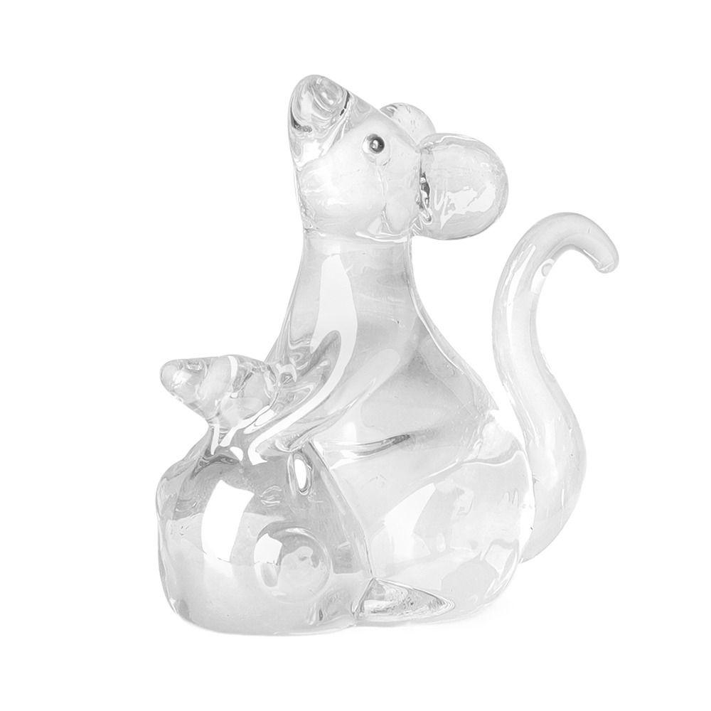 Привлекающий богатство хрустальный сувенир в виде крысы Изысканные настольные украшения Красивая модель животного Настольный