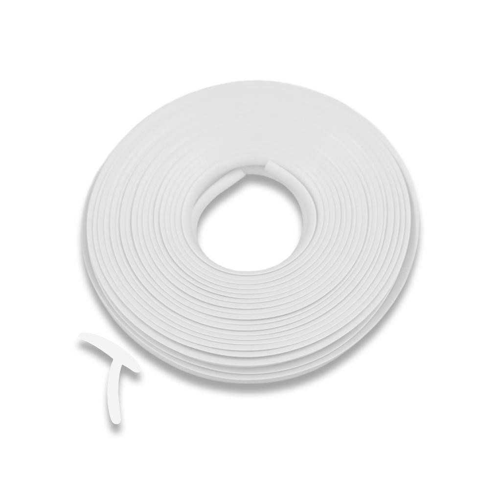 Аэро резиновый защитный молдинг для маскировки зазоров и предотвращения царапин. Включает двухстороннюю ленту. Молдинг G-FACTORY. (12 м, Т-образный, Белый)