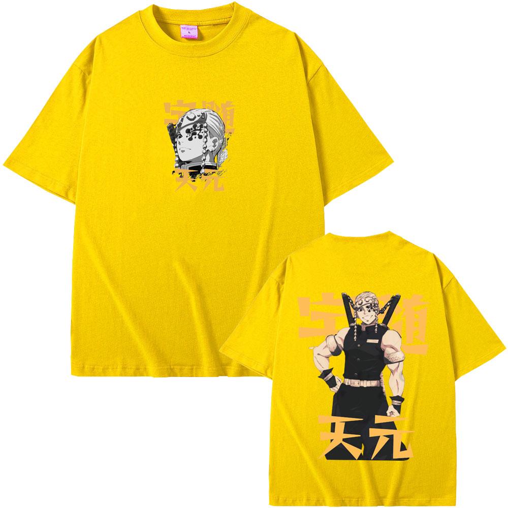 Anime Demon Slayer Uzui Tengen Graphic T-shirt Muscle Mouse Funny Meme T Shirts TopsMen Women Manga Oversized Crewneck Tshirt