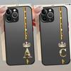 Алмазная Корона Королева Король Буква Чехол Задняя Крышка Телефона для iPhone 17 Pro Max 11 14 Air 15 7 8 SE XS XR 13 Mini 12 16 Plus
