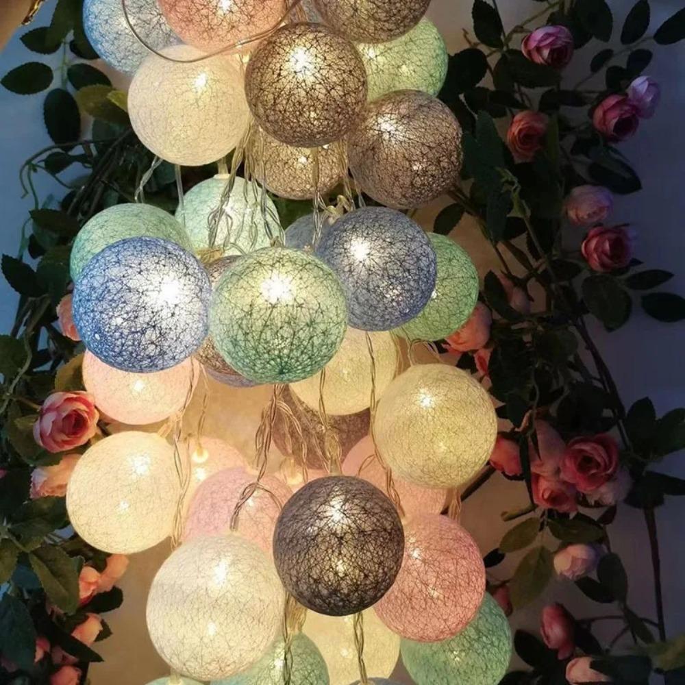 1,5 м/3 м USB шарики гирлянда 10/20 светодиодов ватные шарики гирлянда украшения для вечеринки