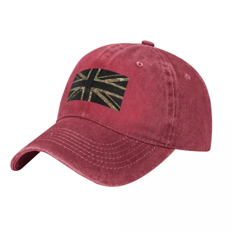 Камуфляжная Бейсболка Union Jack Регулируемая Хлопковая Потертый Стиль Повседневная Унисекс Шляпа от Солнца