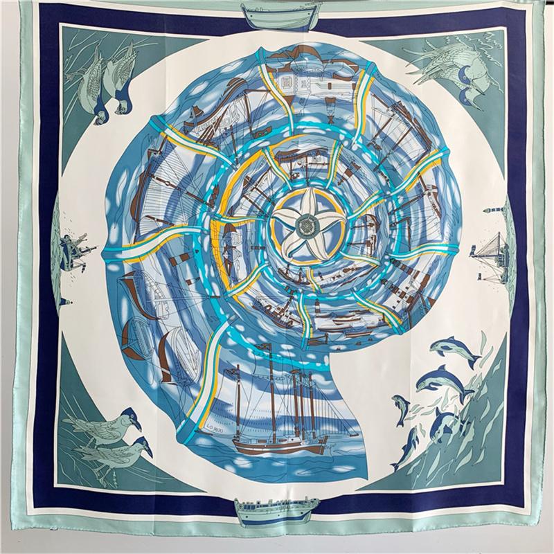 110*110 см квадратный шелковый шарф женский модный принт маленький шейный платок офисный женский пояс для волос носовой платок женский платок шаль шарф