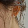 Серьги-кольца на одно касание 'Крест Поток' из серебра 925 пробы