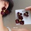 Серебряная игла капающее масло акриловые серьги-цветы женские легкая роскошь высококачественные серьги модные серьги с темпераментом дизайнерский смысл нишевые