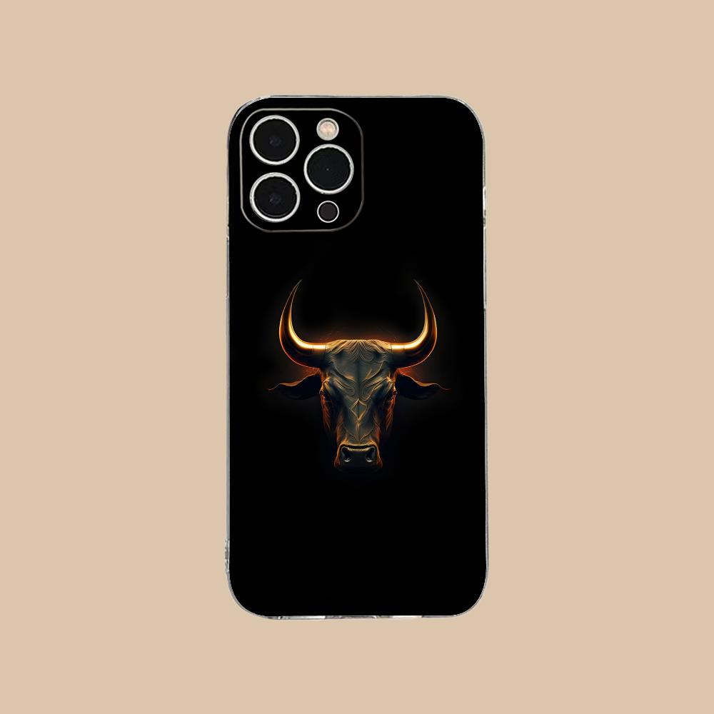 Bull Head Phone Case for iPhone 17 16 15 14 13 12 11 X XR XS Air Pro Max Plus Mini Soft TPU Clear Cover