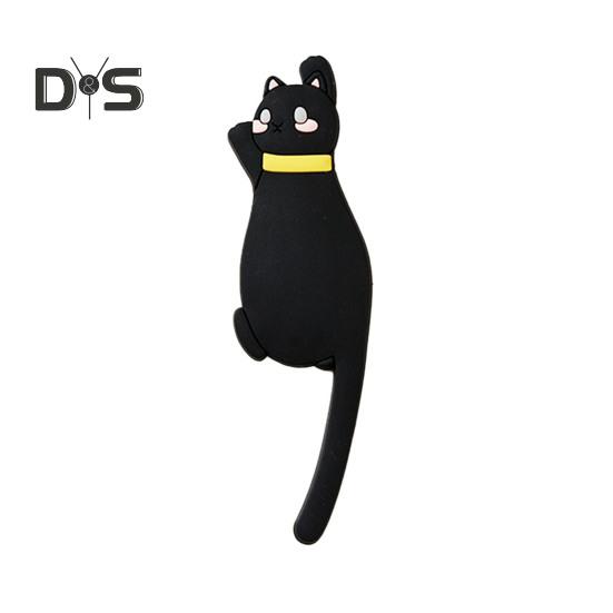 Наклейка на холодильник с крючком, высокая прочность, 3D, реалистичный дизайн с изображением мультяшного кота, декоративная наклейка на холодильник, аксессуар для холодильника