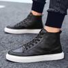 High Top Men's Sneakers Luxury Handmade Casual Shoes Designer Leather Sport Shoes Antiskid Outdoor Male Footwear Comfy Loafers