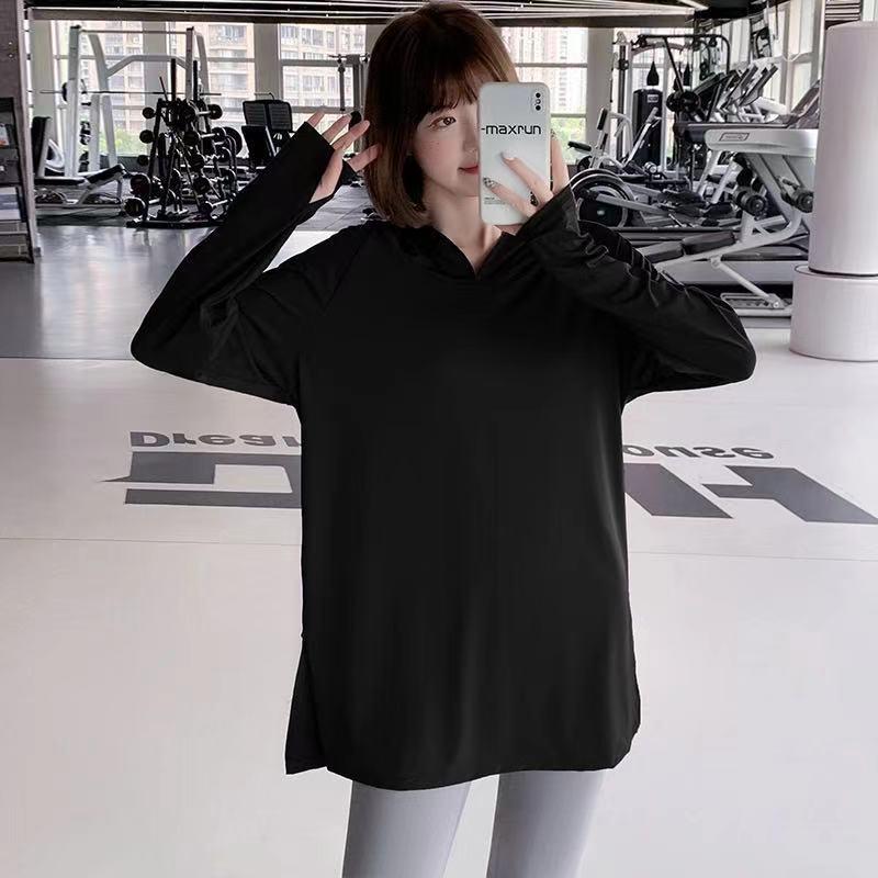 Женский комплект спортивной одежды для похудения больших размеров: Худи свободного кроя для йоги и бега на весну и осень