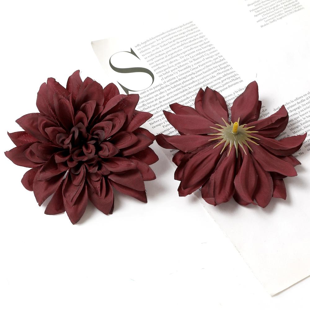 5 шт. Насыпные искусственные головки цветов георгина Рождественское украшение Декор для дома и комнаты Свадебное украшение для стен Искусственные цветы Аксессуары