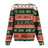 Women's Fashion Casual Long Sleeve Christmas Printed Neck Sweatshirt Top