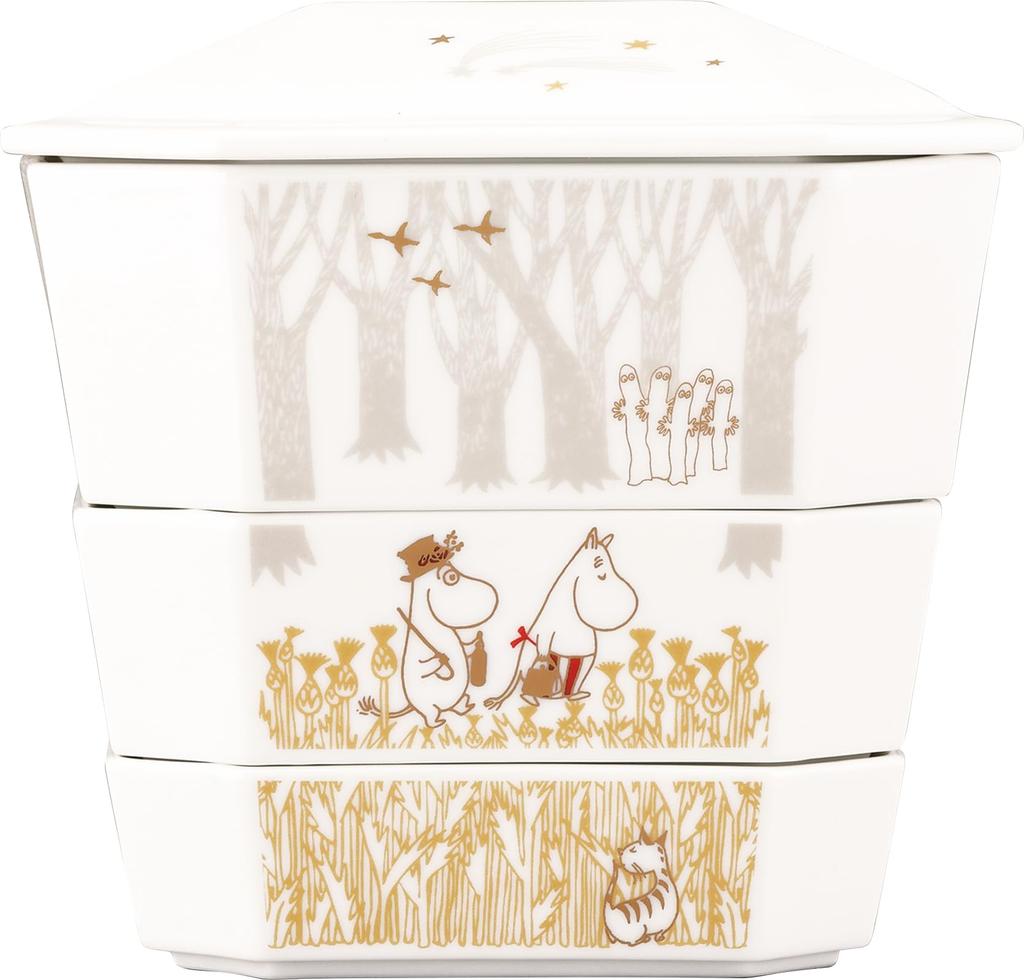 Yamaka Shoten MOOMIN Специальный Юбако 17 x 17 x 16 Юбако Идеально для Сакуры Первого и Другого Сделано в «День Сэцубун» 3-ярусная коробка, прибл.. см,