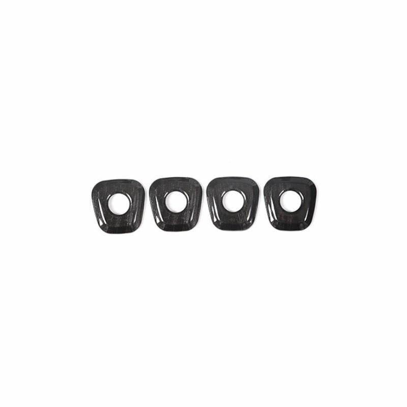For BMW X1 F48 2016-2022 Black Wood Grain Inner Door Lock Down Bolt Ring Trim